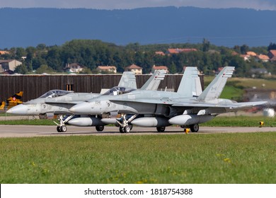 Payerne, Switzerland - September 1, 2014: Royal Canadian Air Force (RCAF) McDonnell Douglas CF-188A (F/A-18 Hornet) fighter aircraft. 