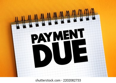 Payment Due text on notepad, concept background