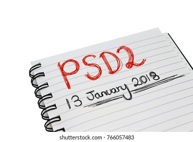 Payment Services Directive 2 (PSD2) - 13 January 2018 - Shutterstock ID 766057483
