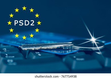 Payment Services Directive 2 (PSD2) - credit card and key - Shutterstock ID 767714938