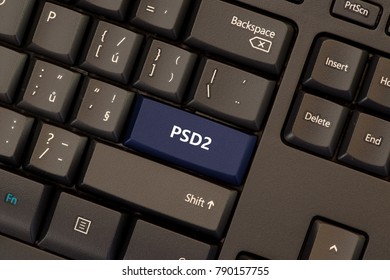 Payment Services Directive 2 (PSD2) on keyboard button - Shutterstock ID 790157755
