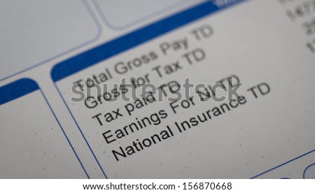 Payslip close up macro