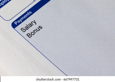 Payslip Salary Bonus Close Up Image