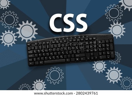 PC keyboard with CSS word on dark blue background 