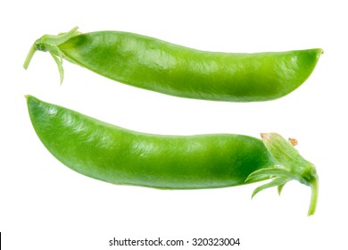 Pea pods isolated on white