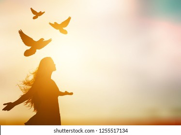 Peace Abstract Alone Background Bird Christian Concept