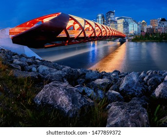 Peace Bridge At Blue Hour