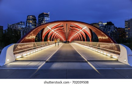 Peace Bridge, Calgary, Canada at night