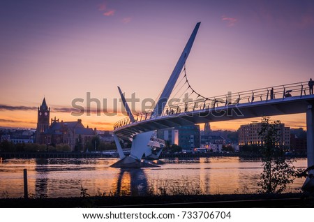 Peace bridge Derry Londonderry Northern Ireland City of Culture