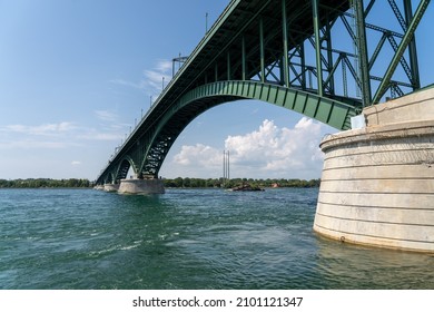 The Peace Bridge Spanning The Niagara River Between Fort Erie, Canada And Buffalo, New York.