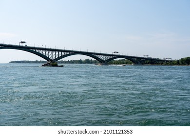 The Peace Bridge Spanning The Niagara River Between Fort Erie, Canada And Buffalo, New York.