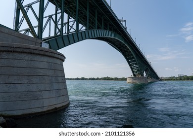 The Peace Bridge Spanning The Niagara River Between Fort Erie, Canada And Buffalo, New York.