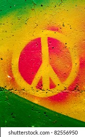 Peace graffiti sign on the wall