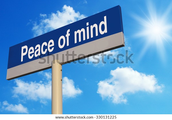 Peace Mind Road Sign Blue Sunny Stock Photo (Edit Now) 330131225