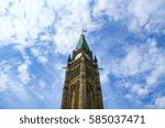 Peace Tower (officially: the Tower of Victory and Peace) of Parliament Buildings in Ottawa