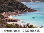 A peaceful bay with a small boat, Goode Beach Albany western Australia 