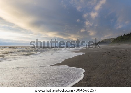 Similar – Foto Bild Nordstrand mit einfallenden Wellen