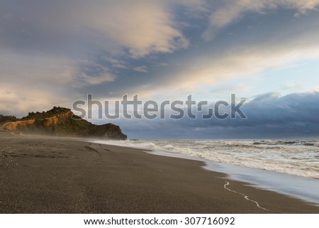 Similar – Foto Bild Nordstrand mit einfallenden Wellen