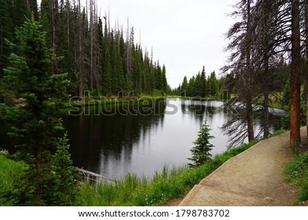 A peaceful moment at Lake Irene in Rocky Mountain National Park, Colorado, USA