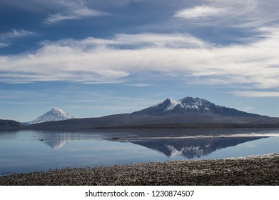 Peaceful Reflection On Chungará Lake