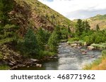  peaceful scene along foothills of  the south platte river in waterton canyon, littleton,  colorado