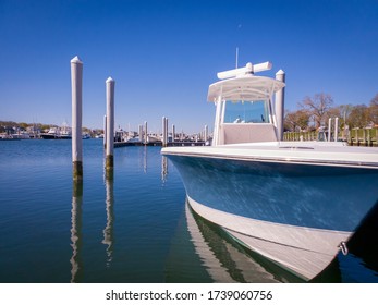 Peaceful seascape of moored boats at the marina - Powered by Shutterstock