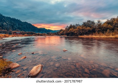 Peaceful Sunrise Landscape. Beauty of Carpathian mountains. Amazing nature. Traveling Eastern Europe. Western Ukraine - Shutterstock ID 2071787987