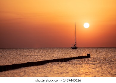 Peaceful Sunset scenery at Baltic Sea