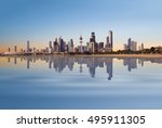peaceful view of Kuwait cityscape during sunrise 