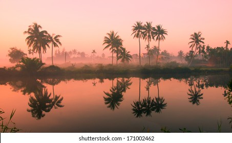 A peaceful village in sunrise in Hoi An, Vietnam