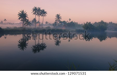 A peaceful village in sunrise in Hoi An, Vietnam