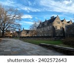 Peaceful wintertime at Duke University, Durham, North Carolina. The chapel is the landmark of the university.