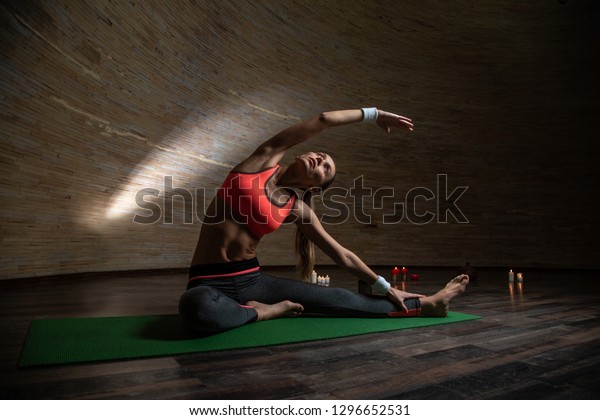 Peaceful Young Beautiful Woman Sitting On Stock Photo Edit Now