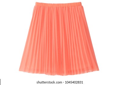 Peach Colored A Line Pleated Skirt