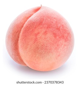 Peach fruit isolated on white background, Fresh Peach on White Background With clipping path.