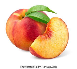 Peach Isolated On White.