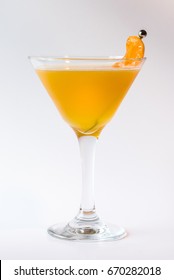 Peach Martini With Peach Garnish