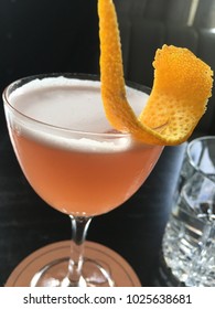 Peach Martini With Orange Peel