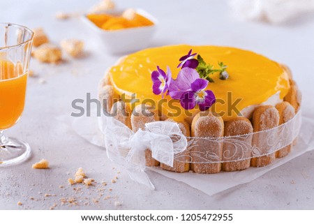 Similar – Image, Stock Photo Passion fruit and peach cake