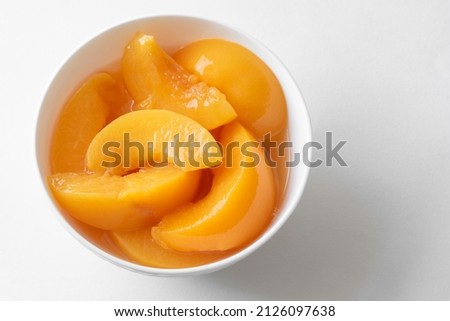 Peach Slices in a Bowl