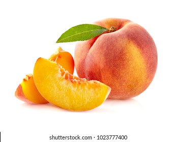 Peach with slices in closeup - Shutterstock ID 1023777400