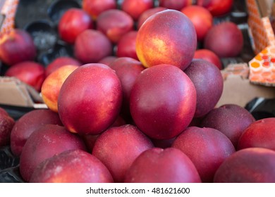 Peaches In The Market At Rue Mouffetard In Paris