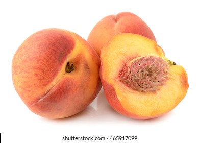 Peaches On A White Background