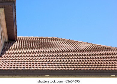 Peak Clay Tile Roof Half Round Stock Photo 83654695 