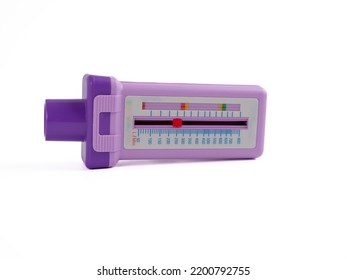 Peak Flow Meter On A White Background. Close-up.