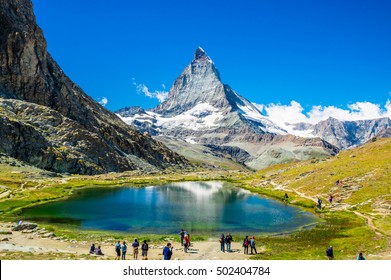 Peak 
Matterhorn in Swiss Alps
