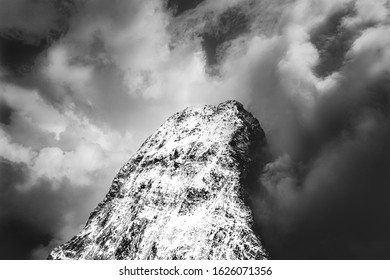 Peak Of The Matterhorn Taken From A Helicopter. 