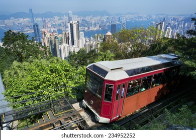 The `Peak Tram` In Hong Kong.