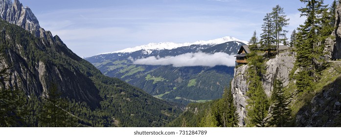 Peaks Of The Schober Group And Dolomite Cabin, Seen From Laserz Valley, Tirol, Austria