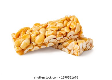 Peanut Brittle Bar Isolated On White